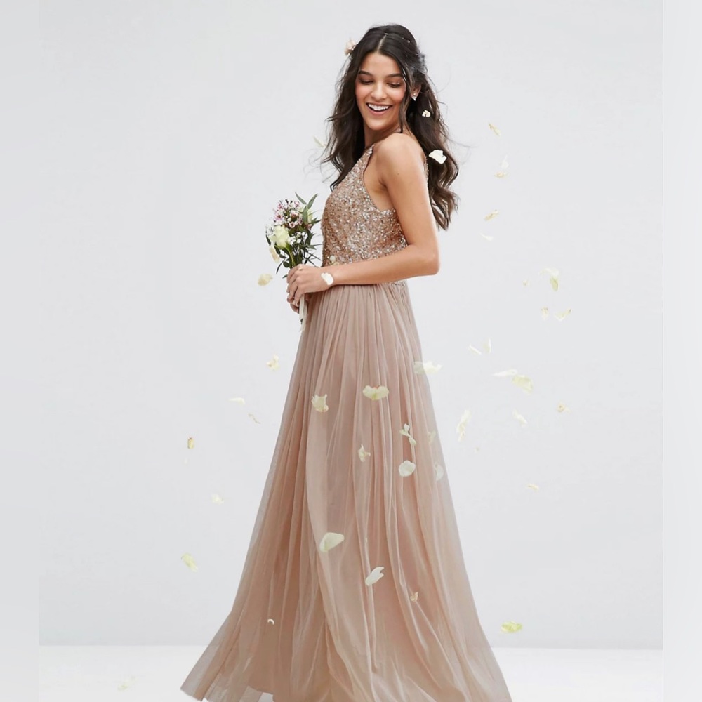 High Neck Maxi Tulle Bridal Dress